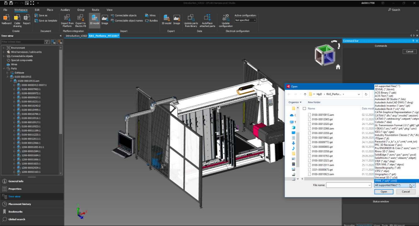 Import von MCAD-Daten in die Softwareumgebung von Eplan Harness proD