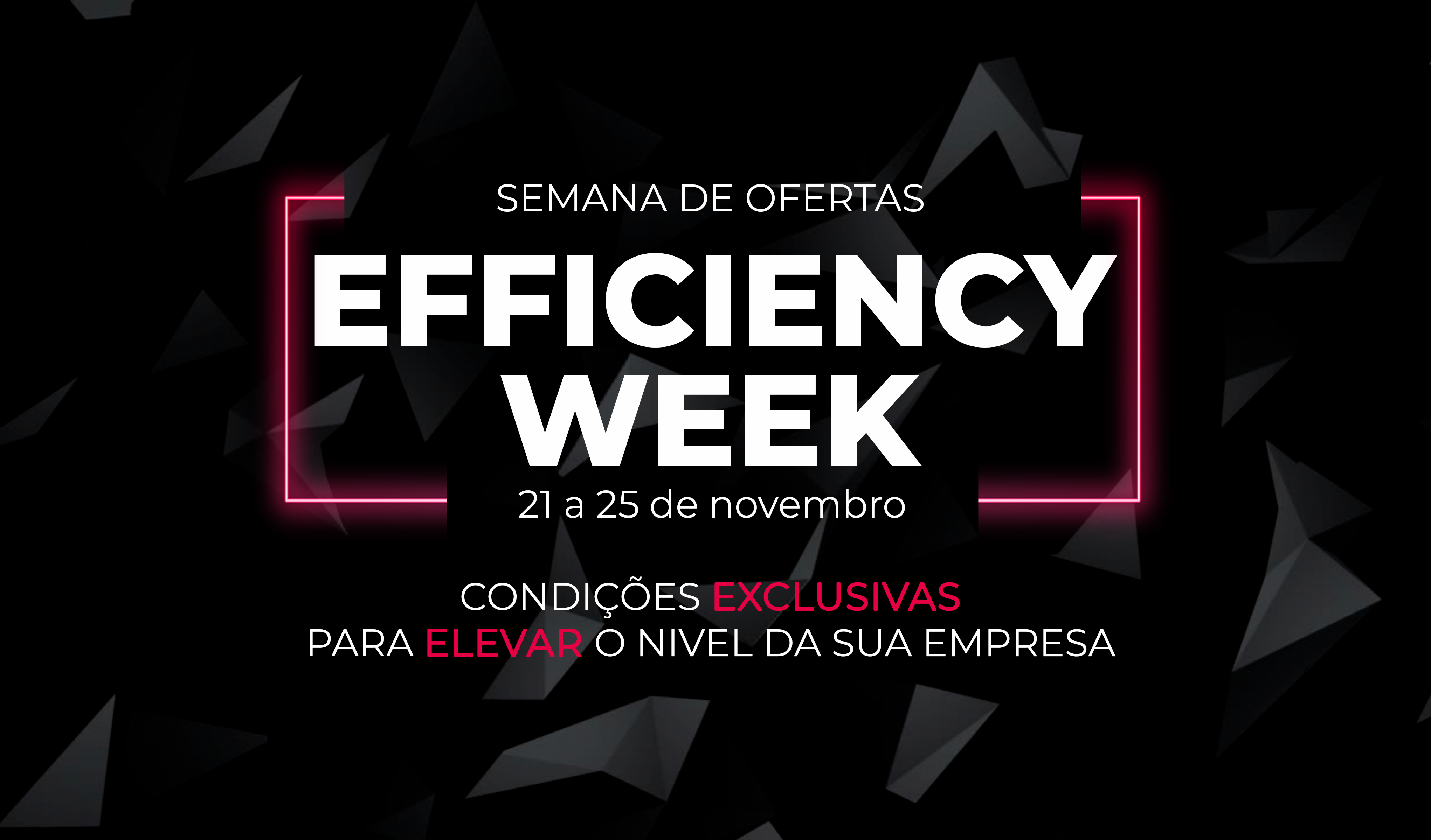 Dizeres: Semana de ofertas Efficiency Week - 21 a 25 de novembro - condições exclusivas para elevar o nível da sua empresa